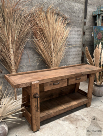 Authentiek werkbank 2 lades 147821 lengte 187 cm