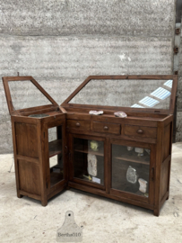 Authentieke houten vitrinekast winkeltoonbank erfstuk met ziel 147862