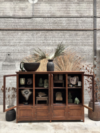Antieke houten vitrine winkel schoolkast 148128