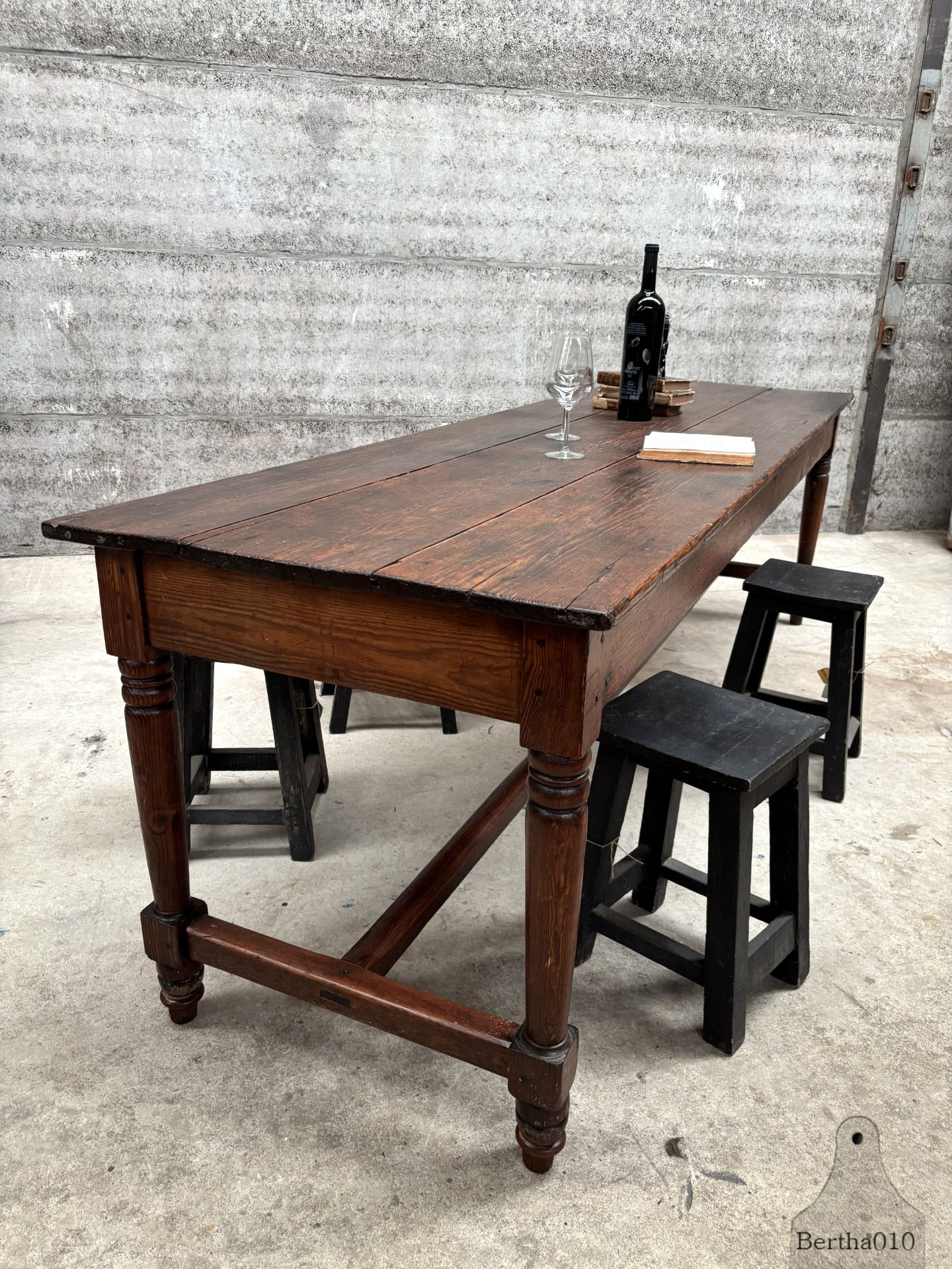 Authentieke 19e-eeuwse eiken boerentafel 270 cm 147565
