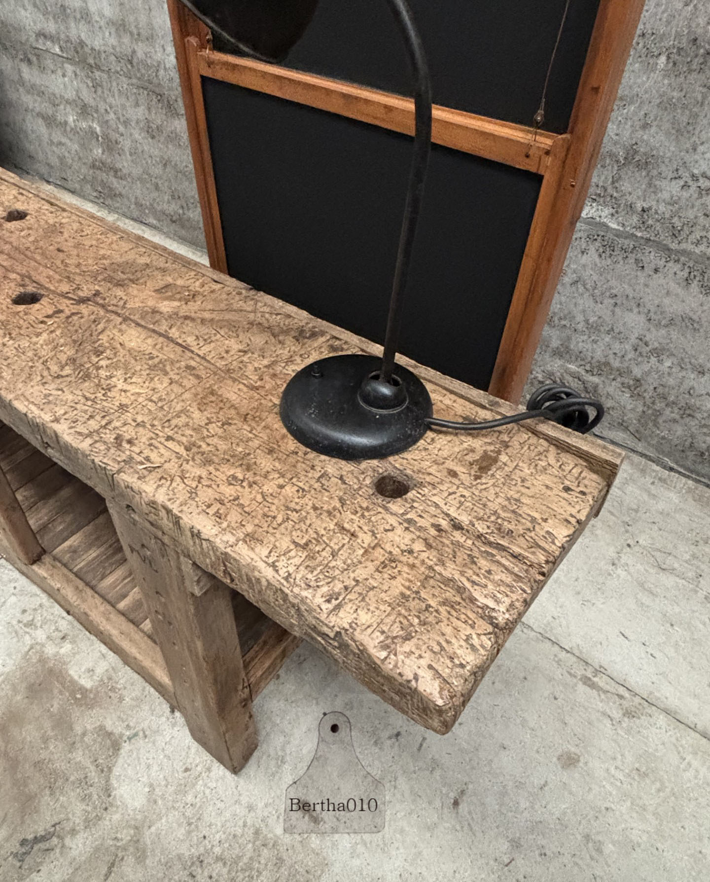 Antiek Franse werkbank ca 150 jaar oud eikenhout 204 cm lang 147573