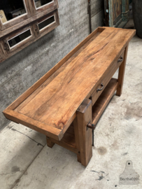 Massief eiken timmermanswerkbank met verleden 147930 lengte 183 cm