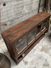 Antieke originele laboratorium school vitrinekast 148122