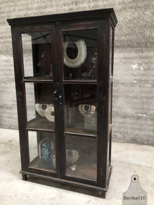Incarijk machine Afsnijden Antieke oud Engelse vitrinekast, 3 zijdes (144522) | Kasten/dressoirs | Te  koop