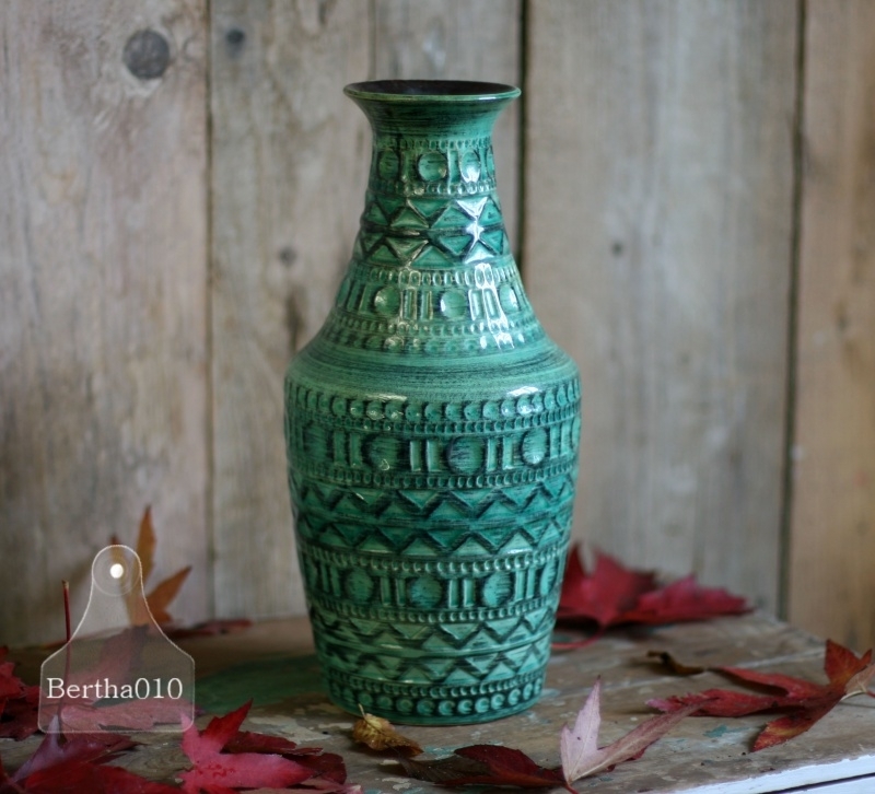jungle Maken Botanist Vintage vaas turquoise (130086)..verkocht | Verkocht | Te koop