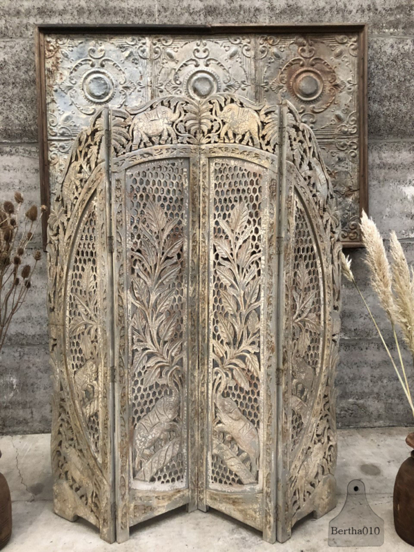Helemaal droog Roestig scheuren Indiaas antiek kamerscherm (145033) | Luiken en oude deuren | Te koop