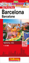 Stadskaart Barcelona | Hallwag 3in1 | 1:12.500 | ISBN 9783828308671