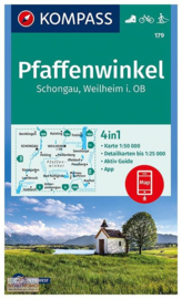 Wandelkaart Pfaffenwinkel | Kompass 179 | 1:50.000 | ISBN 9783991210252