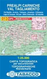 Wandelkaart Prealpi Carniche - Val Tagliamento | Tabacco 13 | 1:25.000 | ISBN 9788883150135