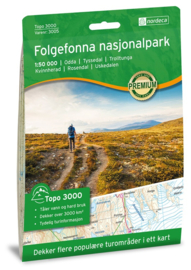 Wandelkaart Folgefonna nasjonalpark | Nordeca 3005 | 1:100.000 | ISBN 7046660030059