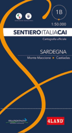 Wandelkaart Sardinië  - Sentiero Italia-kaart n. 1B -C | 4Land | 1:50.000 | ISBN 9791280496331