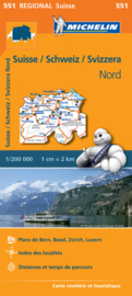 Wegenkaart Zwitserland Noord | Michelin 551  | 1:200.000 | ISBN 9782067183704