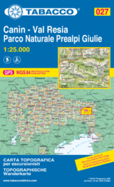 Wandelkaart Val Canin - Val Resia - Parco naturale Prealpi Guilie | Tabacco 27 | 1:25.000 | ISBN 9788883151293