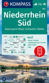 Wandelkaart Niederrhein Süd / Naturpark Maas-Schwalm-Nette | Kompass 755 | 1:50.000 | ISBN 9783991210689