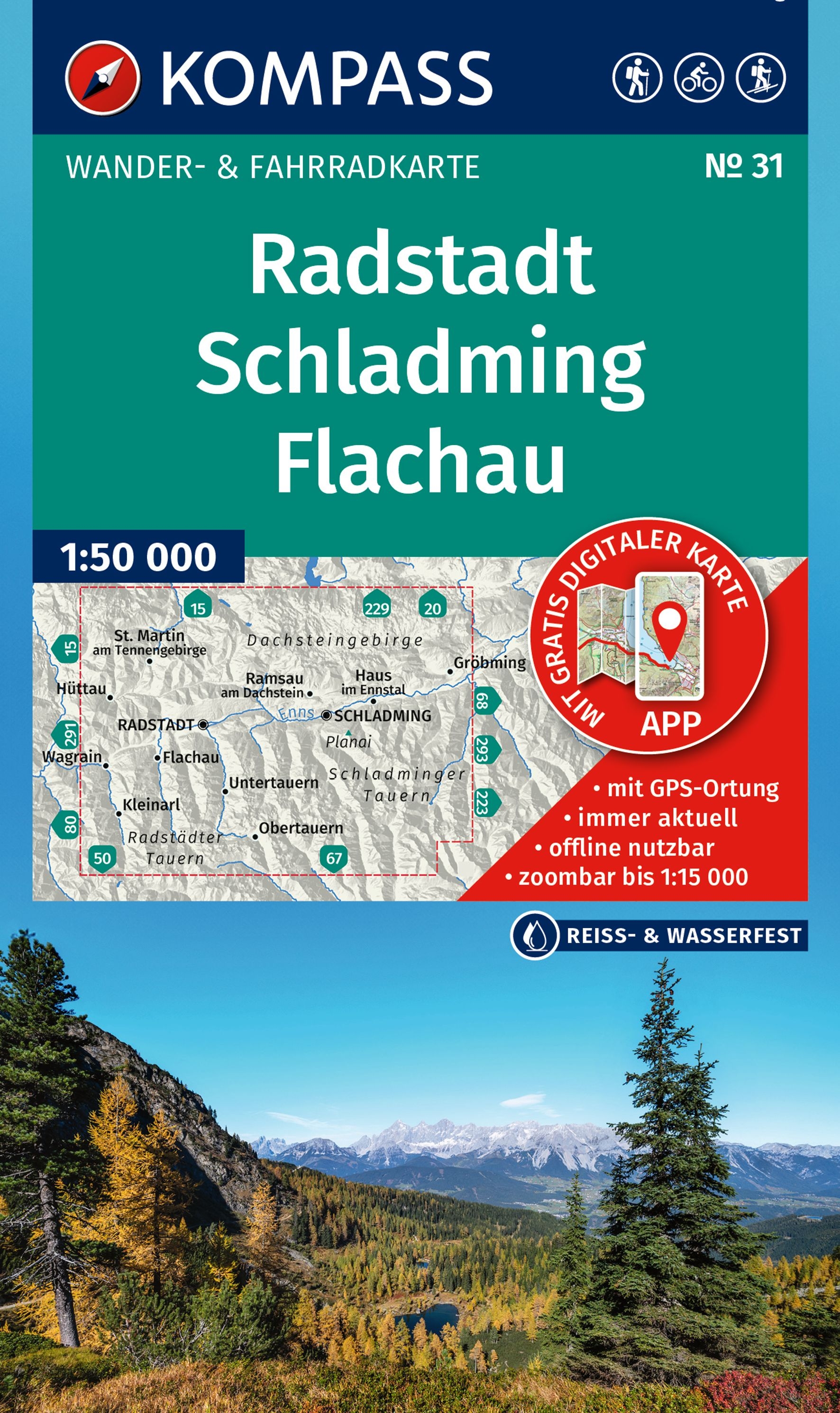 Wandelkaart Radstadt -Schladming - Flachau | Kompass 31 | 1:50.000 | ISBN 9783991543695