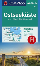 Wandelkaart Oostzee kust - van Lübeck tot Denemarken | Kompass 724 Ostseeküste | 1:50.000 | ISBN 9783990446126