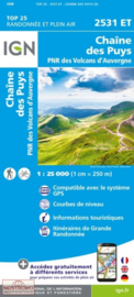 Wandelkaart Chaîne des Puys | PN Volcans D`Auvergne | IGN 2531 ET - IGN 2531ET | ISBN 9782758551539