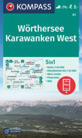 Wandelkaart Wörthersee -Karawanken West | Kompass 61 | 1:50.000 | ISBN 9783991215110