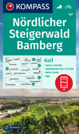 Wandelkaart Nördlicher Steigerwald - Bamberg | Kompass 167 | 1:50.000 | ISBN 9783991215134