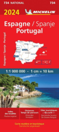 Wegenkaart Spanje & Portugal 2024 | Michelin 734 | 1:1,1 miljoen | ISBN 9782067262638