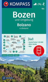 Wandelkaart Bozen und Umgebung : Bolzano e dintorni | Kompass 154 | 1:25.000 | ISBN 9783990445549