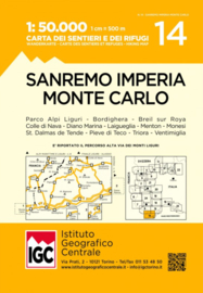 Wandelkaart San Remo - Imperia - Monte Carlo | IGC nr. 14 | 1:50.000 - ISBN 9788896455647
