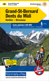 Wandelkaart Grand-St-Bernard - Dents du Midi - Les Diablerets | Kümmerly + Frey 22 | 1:60.000 | ISBN 9783259022221