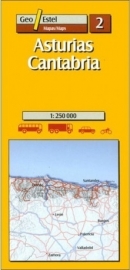 Wegenkaart - Fietskaart Asturias No. 2 | Cantabria | GeoEstel | 1:250.000 | ISBN 9788495788146