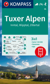 Wandelkaart Tuxer Alpen-Inntal-Wipptal-Zillertal | Kompass 34 | 1:50.000 | ISBN 9783991217442