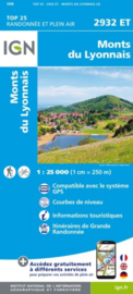 Wandelkaart Monts du Lyonnais | Rhônevallei - Bourgondië | IGN 2932 ET - IGN 2932ET