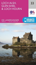 Wandelkaart Loch Alsh, Glen Shiel & Loch Hourn | Ordnance Survey 33 | ISBN 9780319261316