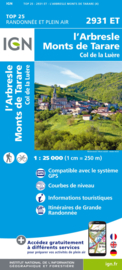 Wandelkaart L`Arbresle - Monts de Tarare - Col de la Luère  | Rhônevallei - Bourgondië | IGN 2931 ET - IGN 2931ET | ISBN 9782758552185