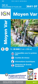 Wandelkaart Moyen Var, Puget-Theniers, Villars-sur-Var | Alpes-Maritimes | Parc de Mercantour | Zeealpen | IGN 3641OT - IGN 3641 OT