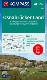 Wandelkaart Osnabrück-Bielefeld | Kompass 750 | 1:50.000 | ISBN 9783991214373