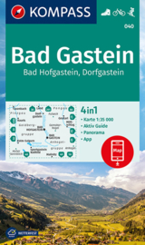 Wandelkaart Bad Gastein - Bad Hofgastein | Kompass 040 | 1:35.000 | ISBN 9783991215523