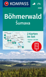Wandelkaarten Böhmerwald - Šumava - Lipno | Kompass 2000 | 2-delige kaartenset | 1:50.000 | ISBN 9783991219002