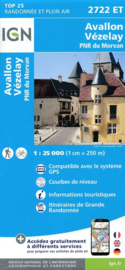 Wandelkaart Avallon, Vezelay | PN Morvan | IGN 2722ET - IGN 2722 ET | ISBN 9782758552161