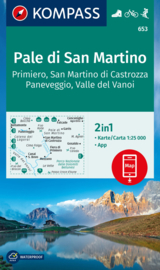 Wandelkaart Pale di San Martino - Fiera di Primiero | Kompass 653 | 1:25.000 | ISBN 9783991540427