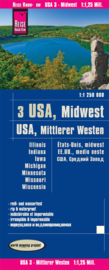 Wegenkaart USA 3, Midwest - Illinois, Indiana, Iowa, Michigan, Minnesota, Missouri, Wisconsin | Reise Know How | 1:1.250.000 | ISBN 9783831774326