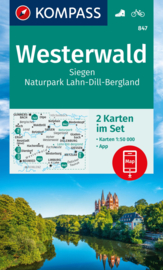 Wandelkaart Westerwald, Sieg, Naturpark Lahn-Dill-Bergland | Kompass 847 - 2 delige set | 1:50.000 | ISBN 9783991218876