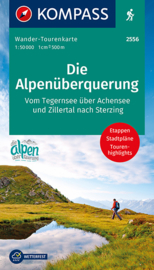 Wandelkaart Die Alpenüberquerung | Kompass 2556 | 1:50.000 | ISBN 9783991210023