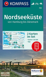 Wandelkaart Noordzee kust | Kompass 723 Nordseeküste | 1:50.000 | ISBN 9783990443194