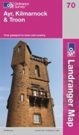 Wandelkaart Ayr, Kilmarnock & Troon | Ordnance Survey 70 | ISBN 9780319242292