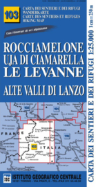Wandelkaart Rocciamelone - Uja Ciamarella - Le Levanne | IGC nr. 103 | 1:25.000 - ISBN 9788896455333
