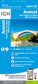 Wandelkaart Annot - St Andre les Alpes - PNR du Verdon | Provence | IGN 3541OT - IGN 3541 OT