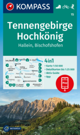 Wandelkaart Tennengebirge -Hochkönig | Kompass 15 | 1:50.000 | ISBN 9783991540649