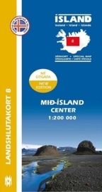 Wegenkaart - Fietskaart Mid-Island / IJslands Centrale Hoogland 08 | 1:200 000 | Mal og menning | ISBN 9789979333838