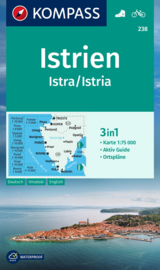 Wandelkaart - Fietskaart Istrien - Istrië - Kroatië | Kompass 238  | 1:75.000 | ISBN 9783990449547