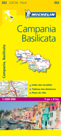 Wegenkaart Campania , Basilicata nr. 362 | Michelin | 1:200.000 | ISBN 9782067127241