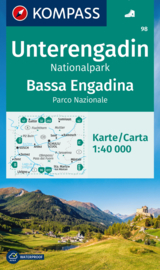 Wandelkaart Unterengadin - Bassa Engadina | Kompass 98 | 1:40.000 | ISBN 9783991218098